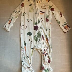 Angel Dear Cream One Piece Watercolor Veggies Print